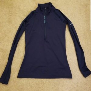 Nike pro women's navy blue quarter zip
